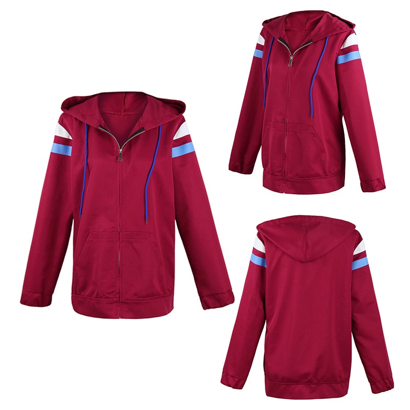 Wanda Vision-Scarlet Witch Hoodie Cosplay Costume Zip Up Jacket Coat Halloween Carnival Suit