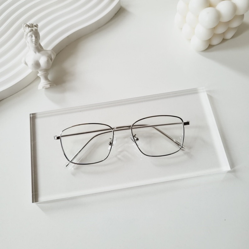 Gọng giả cận, kính cận vuông nam nữ thanh mảnh 8818 chống ánh sáng xanh, UV400 kim loại càng dẻo Jolie eyewear