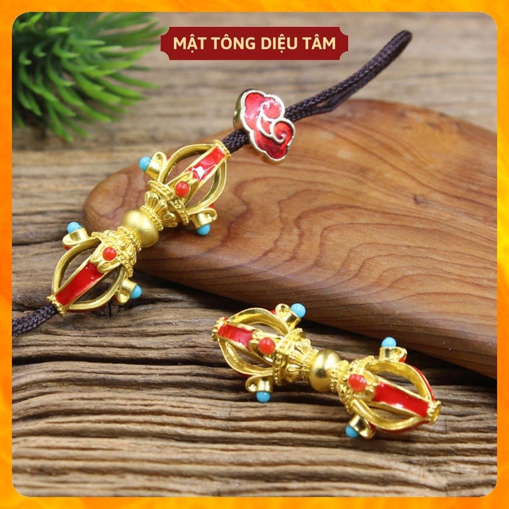Dây chuyền chùy kim cang mạ màu vòng chỉ ngũ sắc vòng cổ mật tông bảo hộ bình an Diệu Tâm