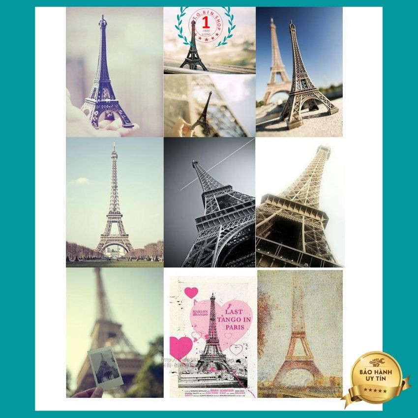 Mô hình tháp eiffel chiều cao 48cm trang trí decor chât liệu kim loại cứng chống gỉ có thể tháo rời  dùng làm quà tặng