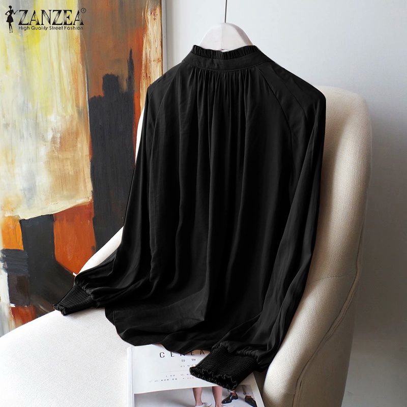 Áo kiểu ZANZEA cổ đứng phong cách công sở thanh lịch thời trang dành cho nữ