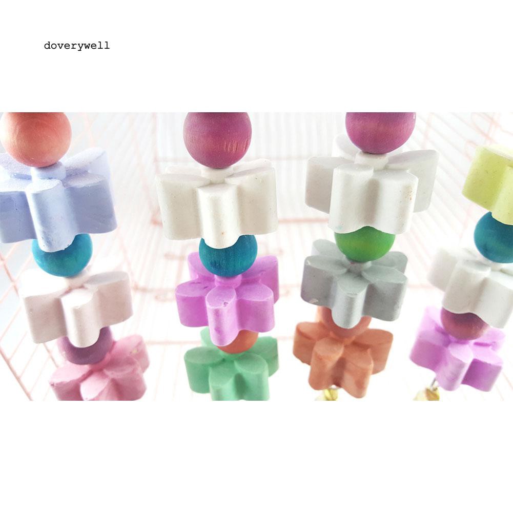 Bộ đồ chơi trang trí treo DIY hình chuỗi hoa cho vẹt chất liệu hợp kim+khoáng vật