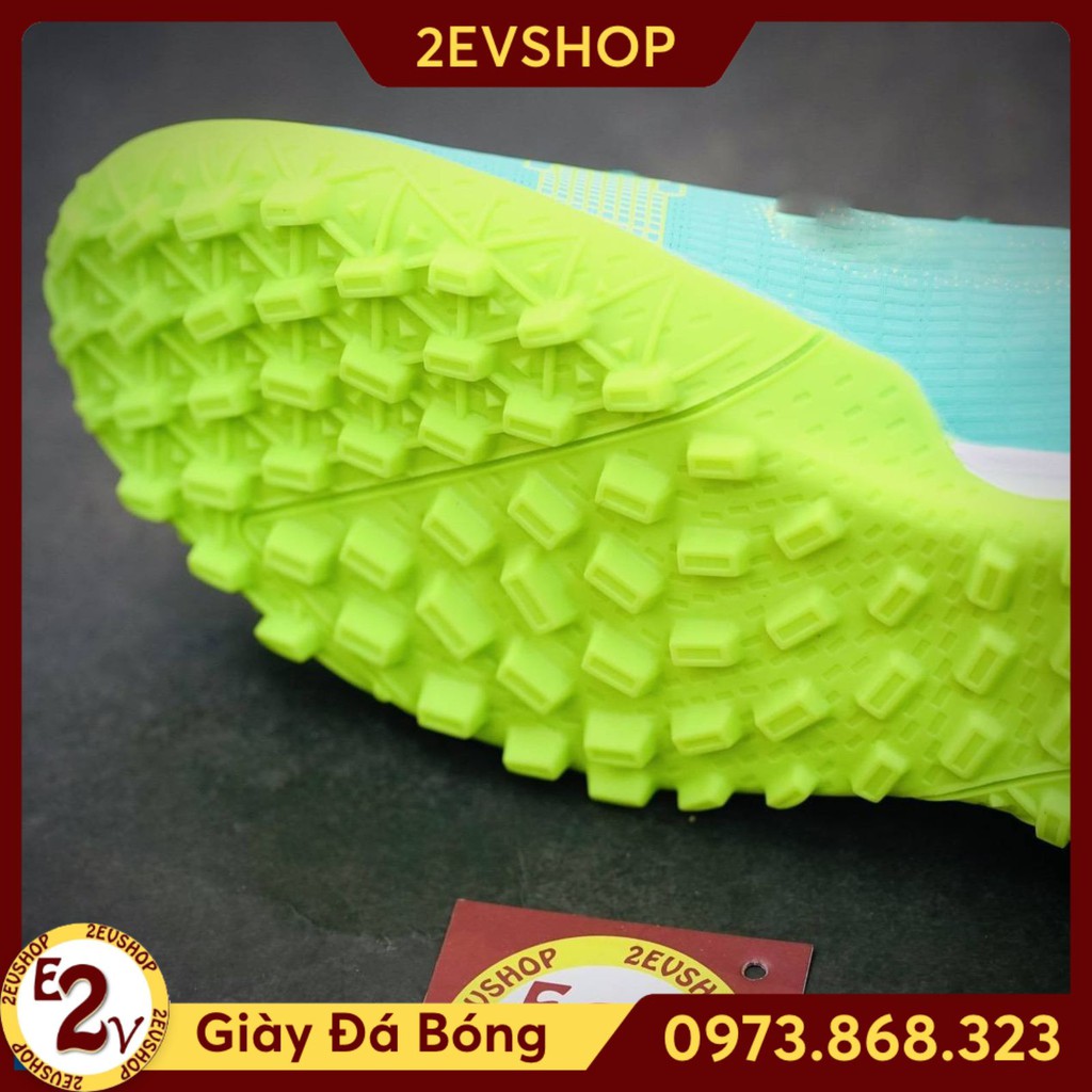 Giày đá bóng thể thao nam 𝐌𝐞𝐫 𝐕𝐚𝐩𝐨𝐫 14 Xanh Ngọc đế mềm, giày đá banh cỏ nhân tạo - 2EVSHOP