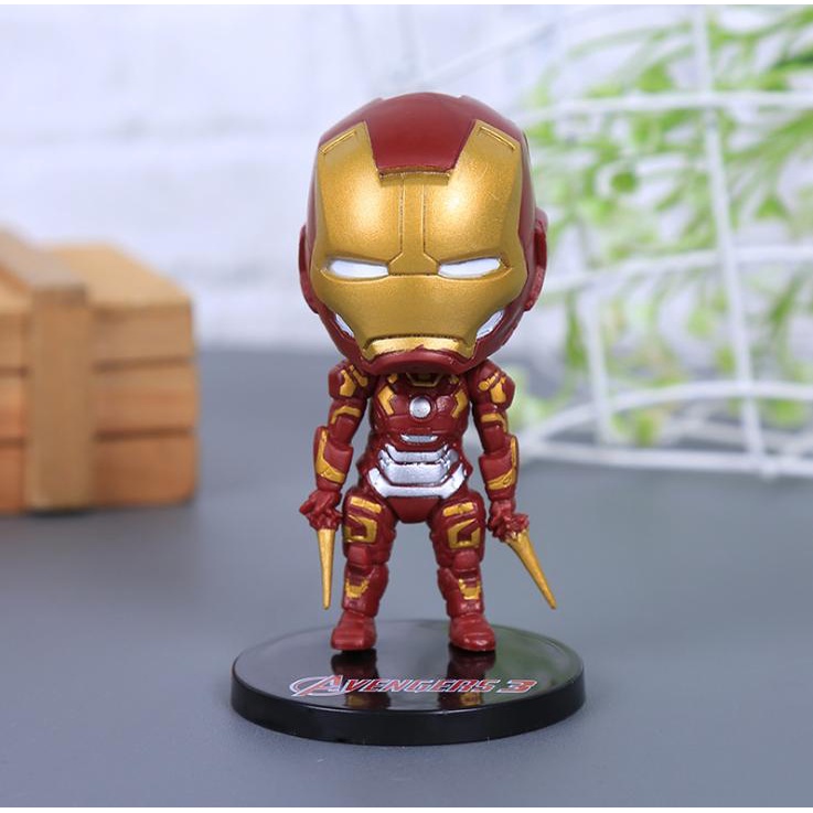 Mô Hình 6 Nhân Vật Siêu Anh Hùng DC Marvel Thần Sấm Thor Người Nhện Spider Man Batman Iron Man Super Man Captain America