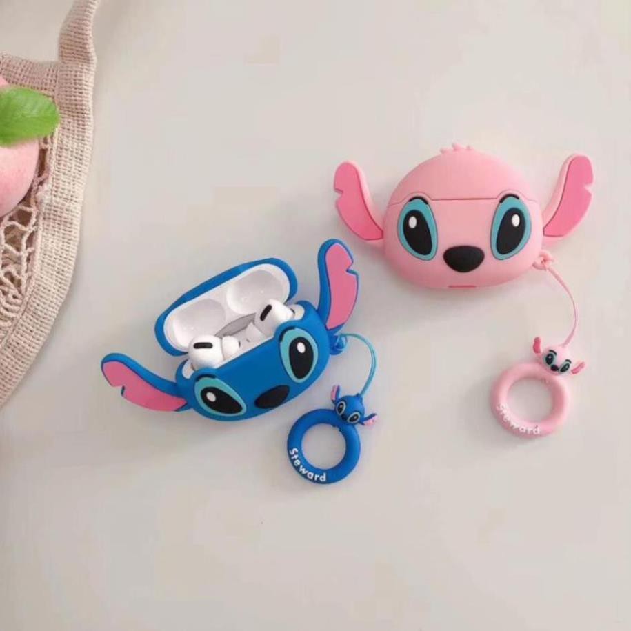 Case Airpods 1/2/I12 Inpods - Vỏ Bao Đựng Bảo Vệ Ốp Tai Nghe, Sillicone Dẻo Chống Bám Bẩn, Va Đập Stitch -I.CASE