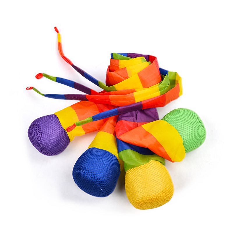 ✨Withbetiw Ribbon Rainbow Ball Sandbags Bean Bag Children Hand Throwing Outdoor Games Kids