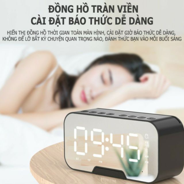 Loa Bluetooth K10 Có Đồng Hồ Đo Nhiệt Độ Phòng, Báo Thức, Kiêm Giá Đỡ Điện Thoại - Chính hãng Kimiso