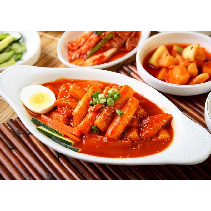 ComBo Bánh gạo Tokbokki 500g +  Sốt bánh gạo cay ngọt 150g Beksul Hàn Quốc