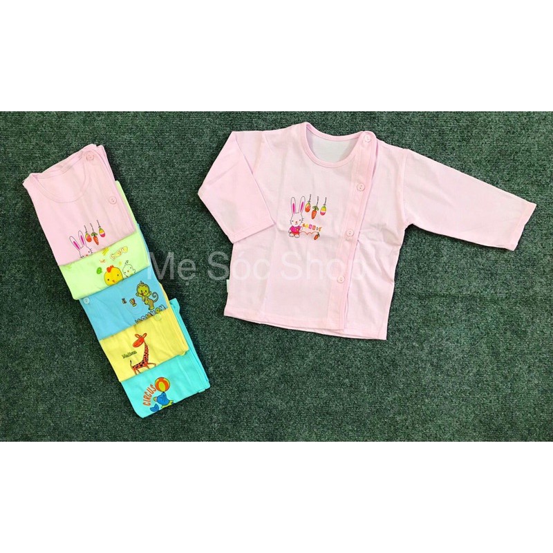 Set 5 áo sơ sinh bác sĩ cotton nhiều màu cho bé