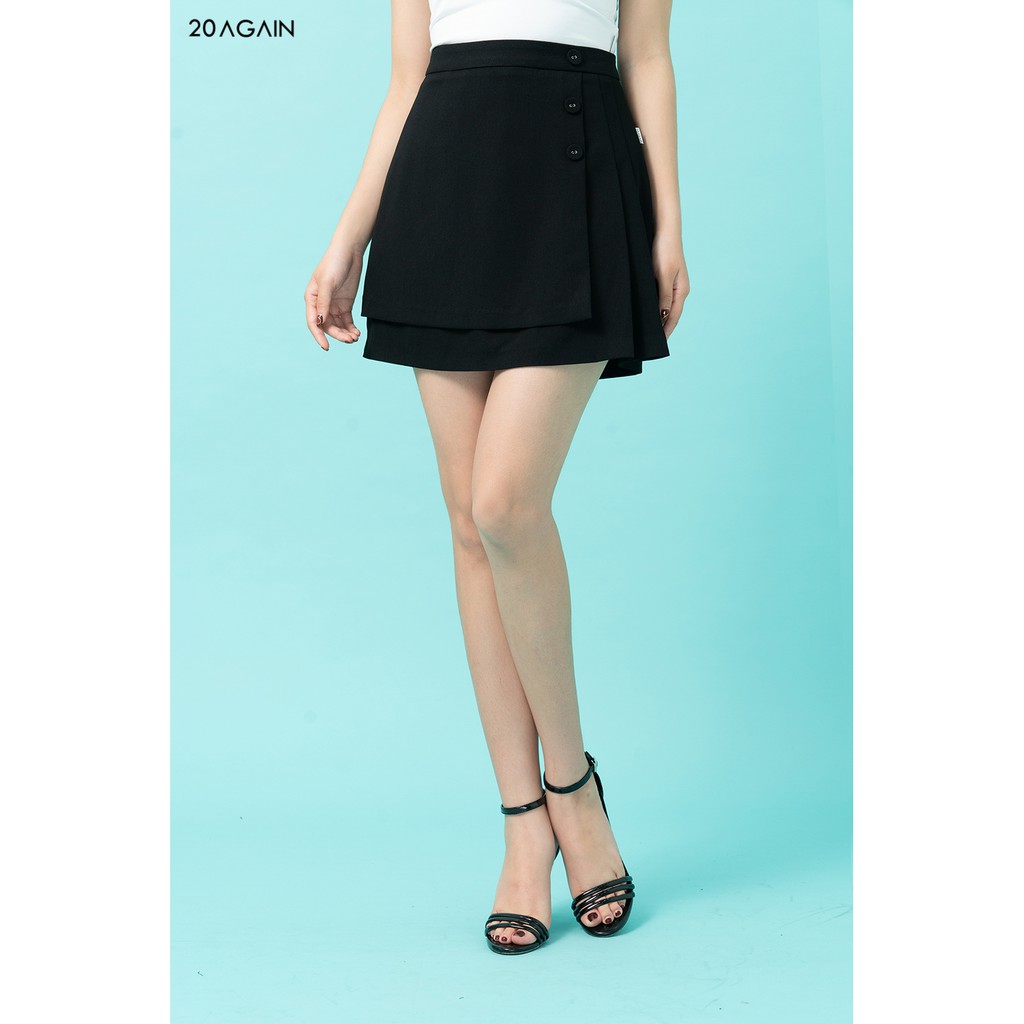 [Mã WABR20AG15 giảm 10% đơn 99K] Chân Váy A Vạt Chồng Xếp Ly 20Again, hàng thiết kế trẻ trung JAA1117 | BigBuy360 - bigbuy360.vn