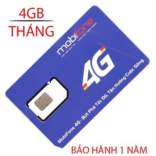 Sim 4g mobifone - 4g/ tháng mdt250 dùng 1 năm không nạp tiền