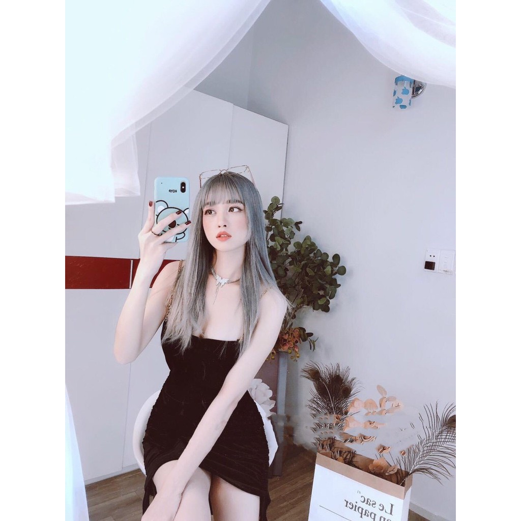 Đầm nhung phối dây xích rút dây có mút ngực- chất dày dặn- giá sĩ- ANN9399-NU | BigBuy360 - bigbuy360.vn