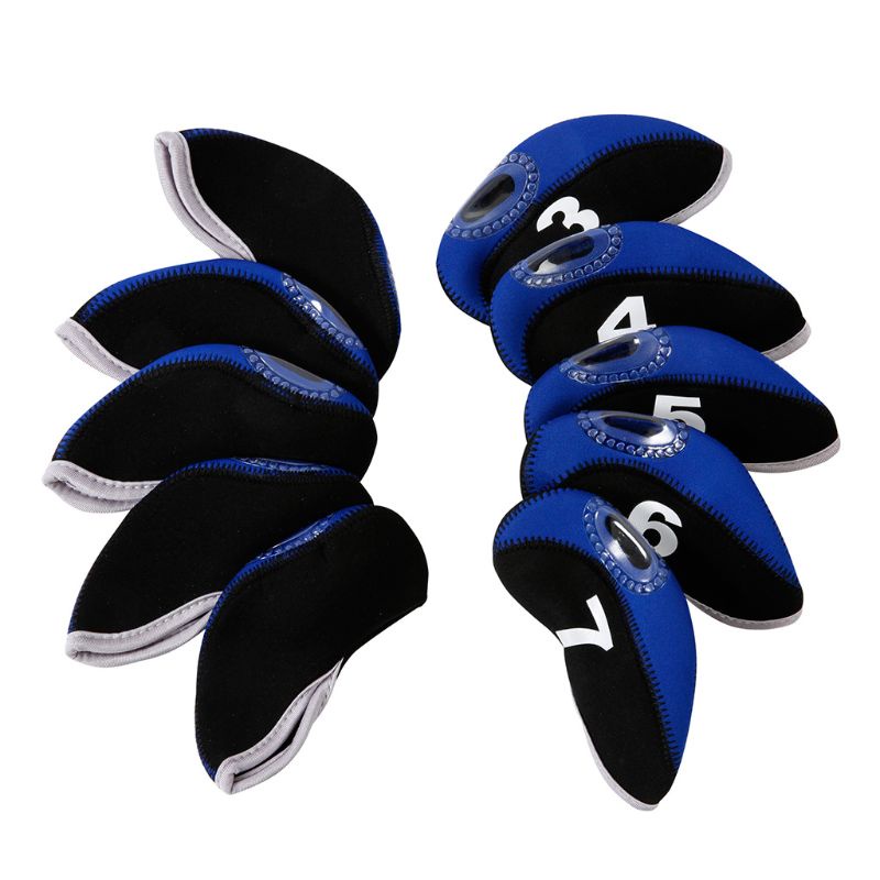Set 10 Vỏ Bọc Bảo Vệ Đầu Gậy Đánh Golf Bằng Cao Su Tổng Hợp