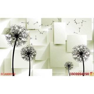 Tranh dán tường 3d hoa bồ công anh có size lớn