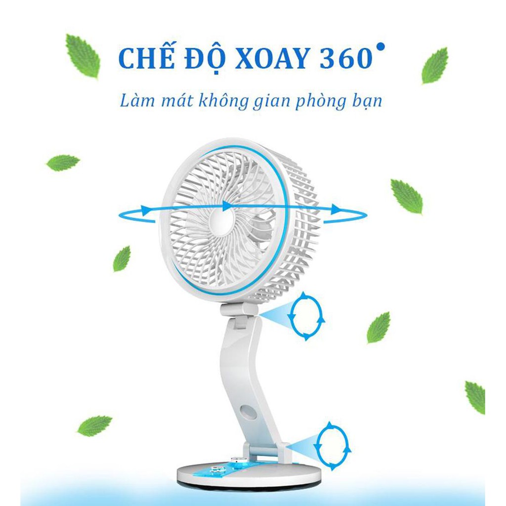 Quạt điện mini,Quạt điện gấp,Quạt tích điện có đèn,Quạt gấp có đèn -Bảo hành uy tín - LỖI 1 ĐỔI 1