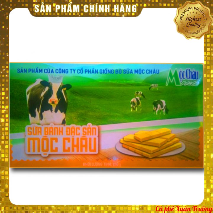 Bánh sữa đặc sản Mộc Châu hộp 200g (Hộp vàng vị nguyên bản)