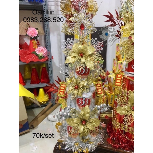 Combo set hoa TRANG TRÍ TẾT tháp nước Pepsi