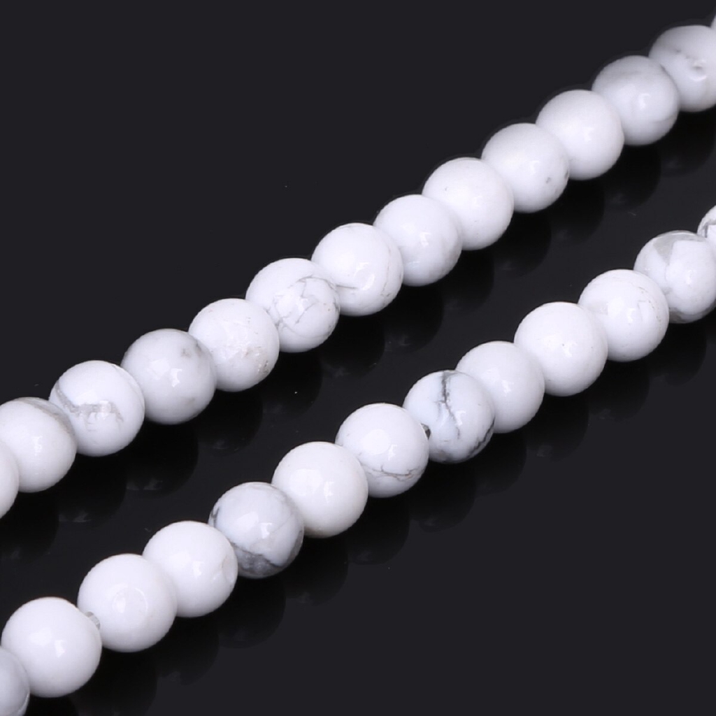 Chuỗi hạt ngọc lam trắng cỡ 4-10mm làm vòng tay thủ công DIY