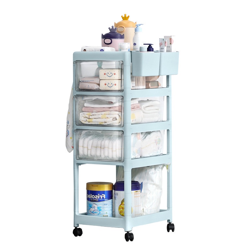 Kệ để đồ sơ sinh mẹ và bé Yeya cao cấp 4 tầng + khay úp bình sữa chất liệu PP cao cấp