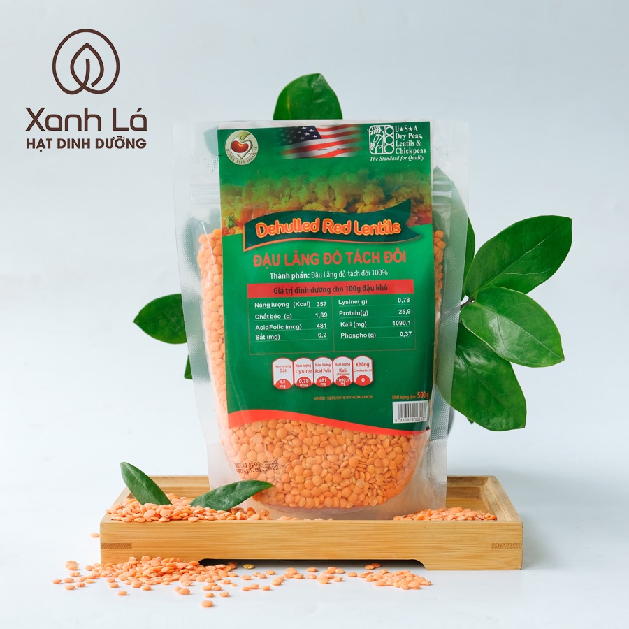 Đậu lăng đỏ không biến đổi gen La'zen nhập khẩu Mỹ cho bé ăn dặm, nấu cháo, ăn kiêng