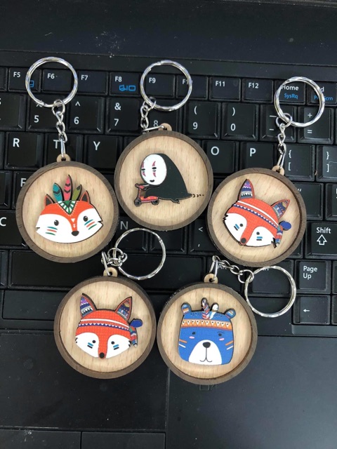 Móc khoá gỗ 3D nhiều mẫu