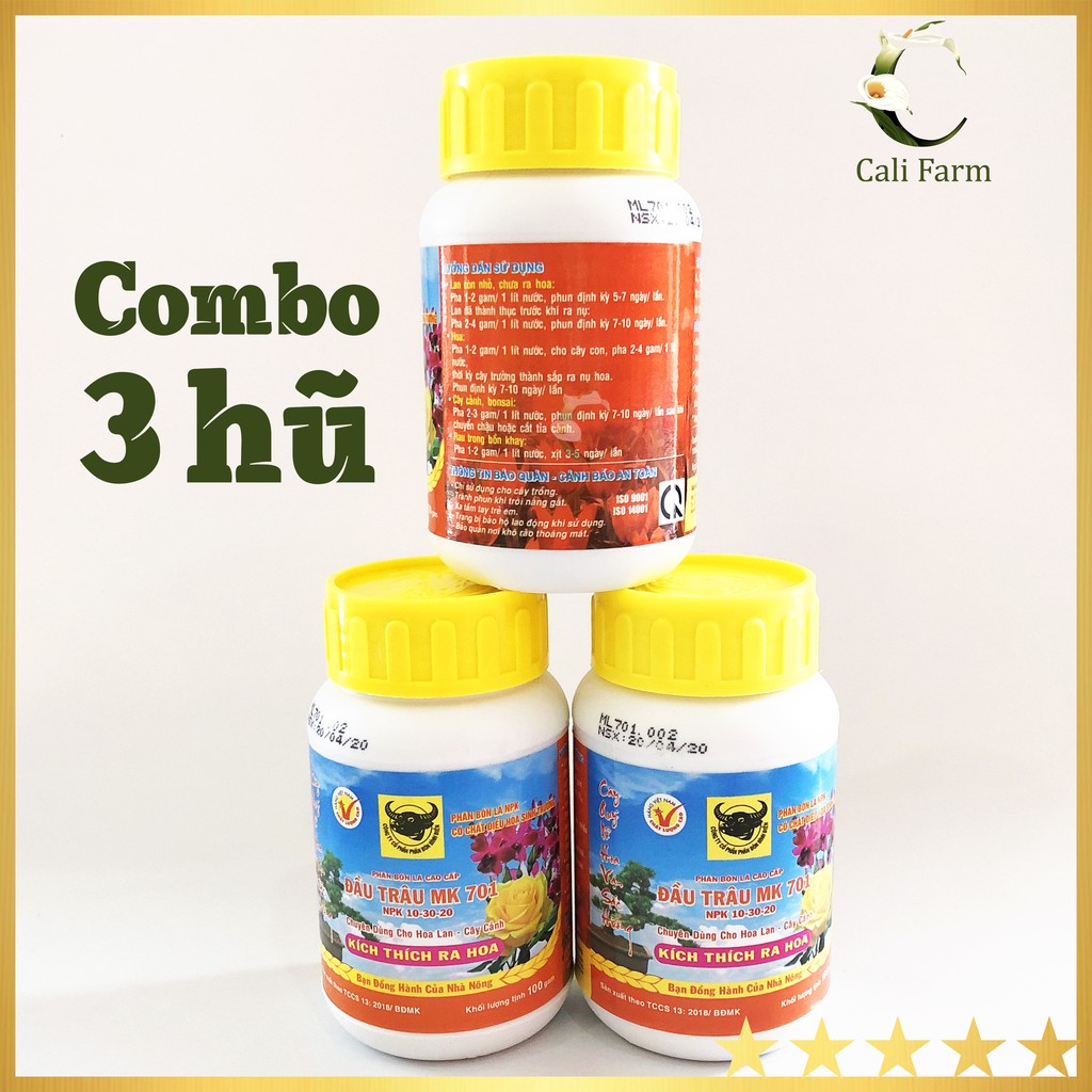 [Combo 3] Phân Bón Đầu Trâu 701 Kích Thích Ra Hoa 100g