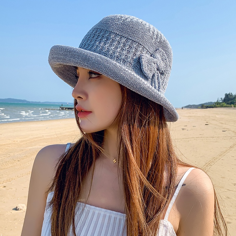 Mũ tai bèo vải xô mỏng chống nắng màu trơn thời trang mùa hè cho nữ