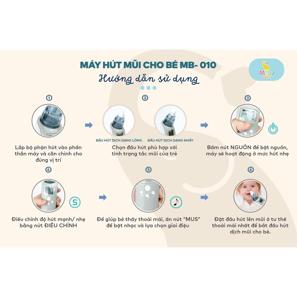 MÁY HÚT MŨI ĐIỆN TỬ CHO BÉ MOAZ BÉBÉ MB010
