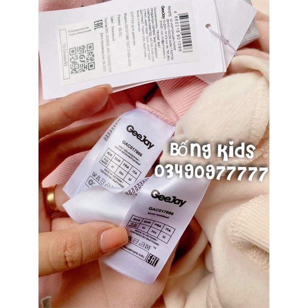 Áo Khoác Nỉ Bé Gái Hoodie Phối Màu GJ