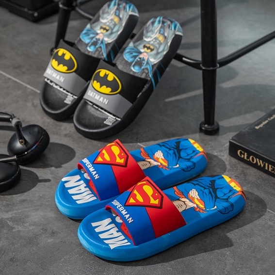 Dép lê Superman, Batman cho bé trai 4-10 tuổi, dép quai ngang hình siêu anh hùng Tulastore