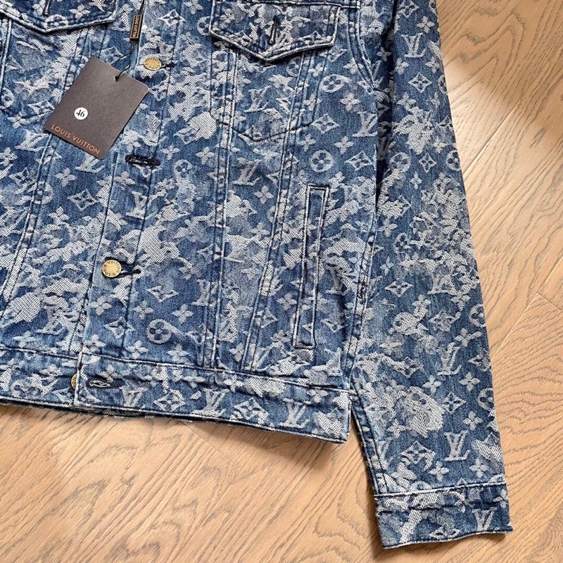 Áo khóac denim, jacket jeans LV Louis Vuitton cao cấp