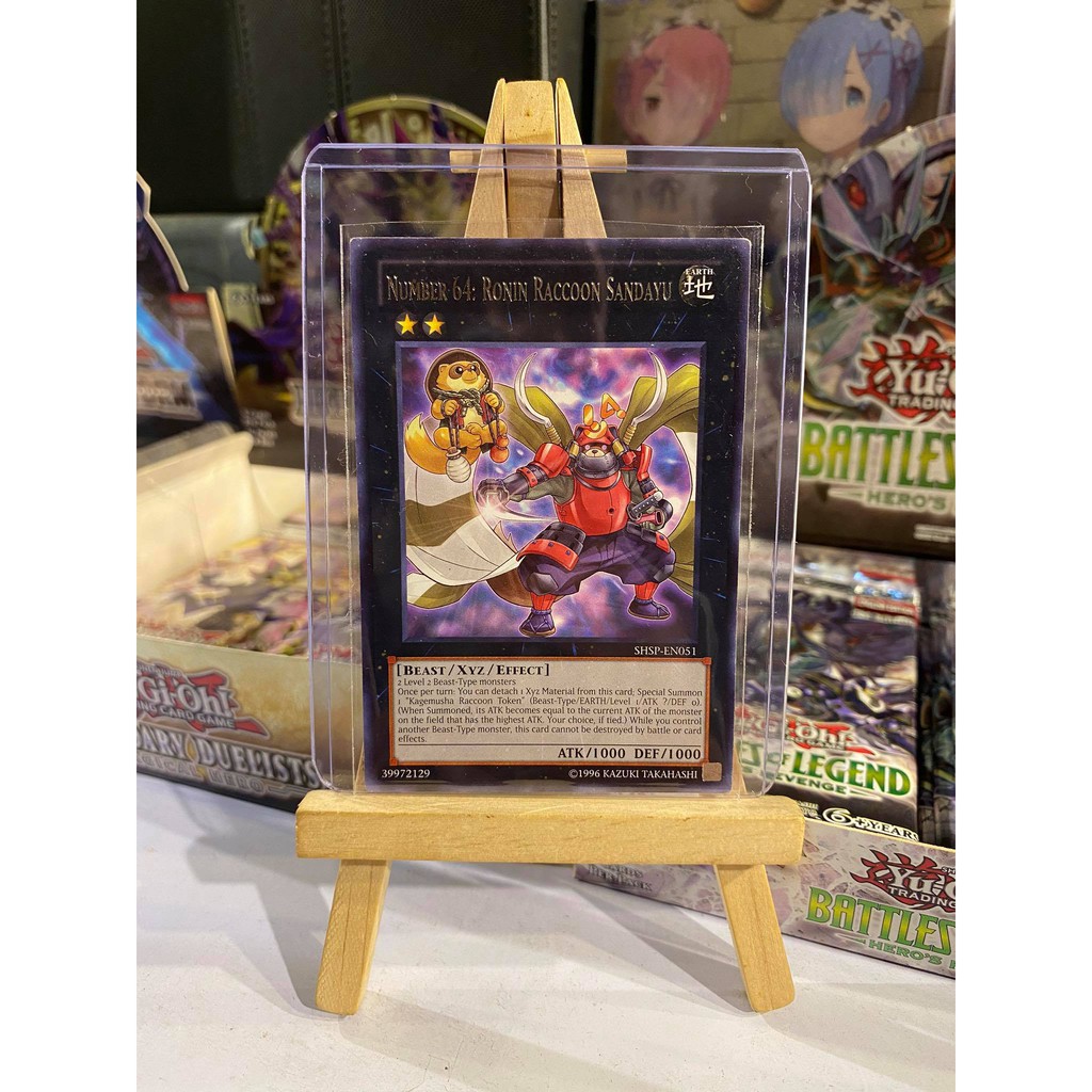 Lá bài thẻ bài Yugioh Number 64 Ronin Raccoon Sandayu - Rare - Tặng bọc bài nhựa bảo quản