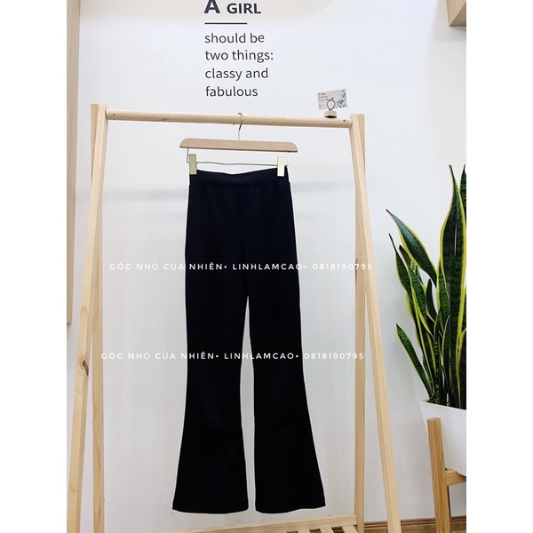 Quần Ống Loe Nữ Dáng Dài Cạp Cao, Quần Legging Ống Loe Tôn Dáng (ẢNH THẬT+VIDEO)