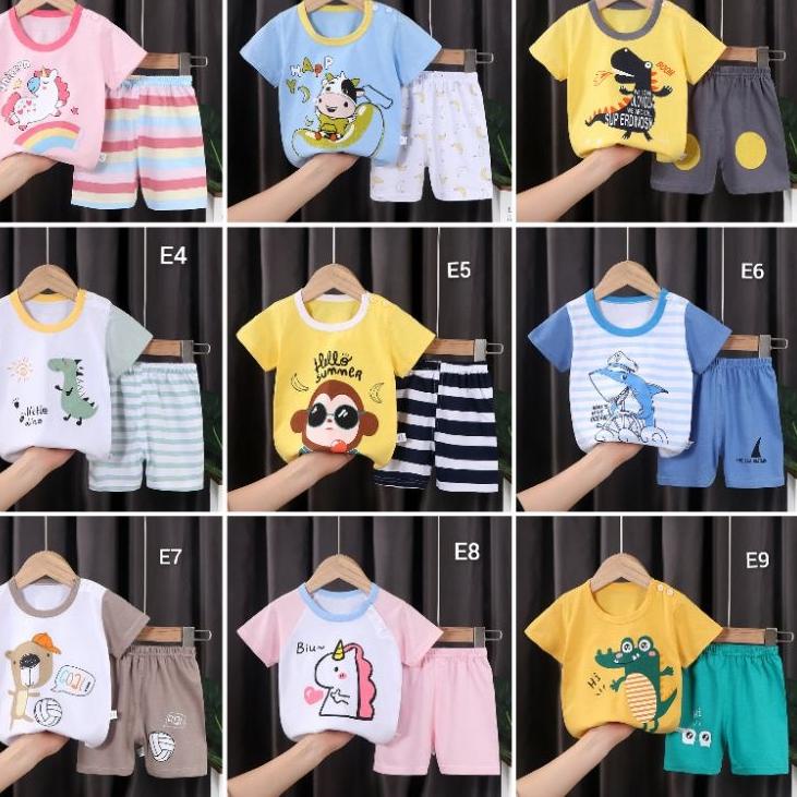 (Sg.30Ja22E) Quần Áo Trẻ Em Tay Ngắn / Cài Đặt
