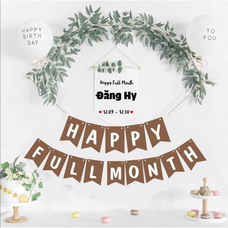 Set bóng đầy tháng happy 30 day bé tông hàn quốc.