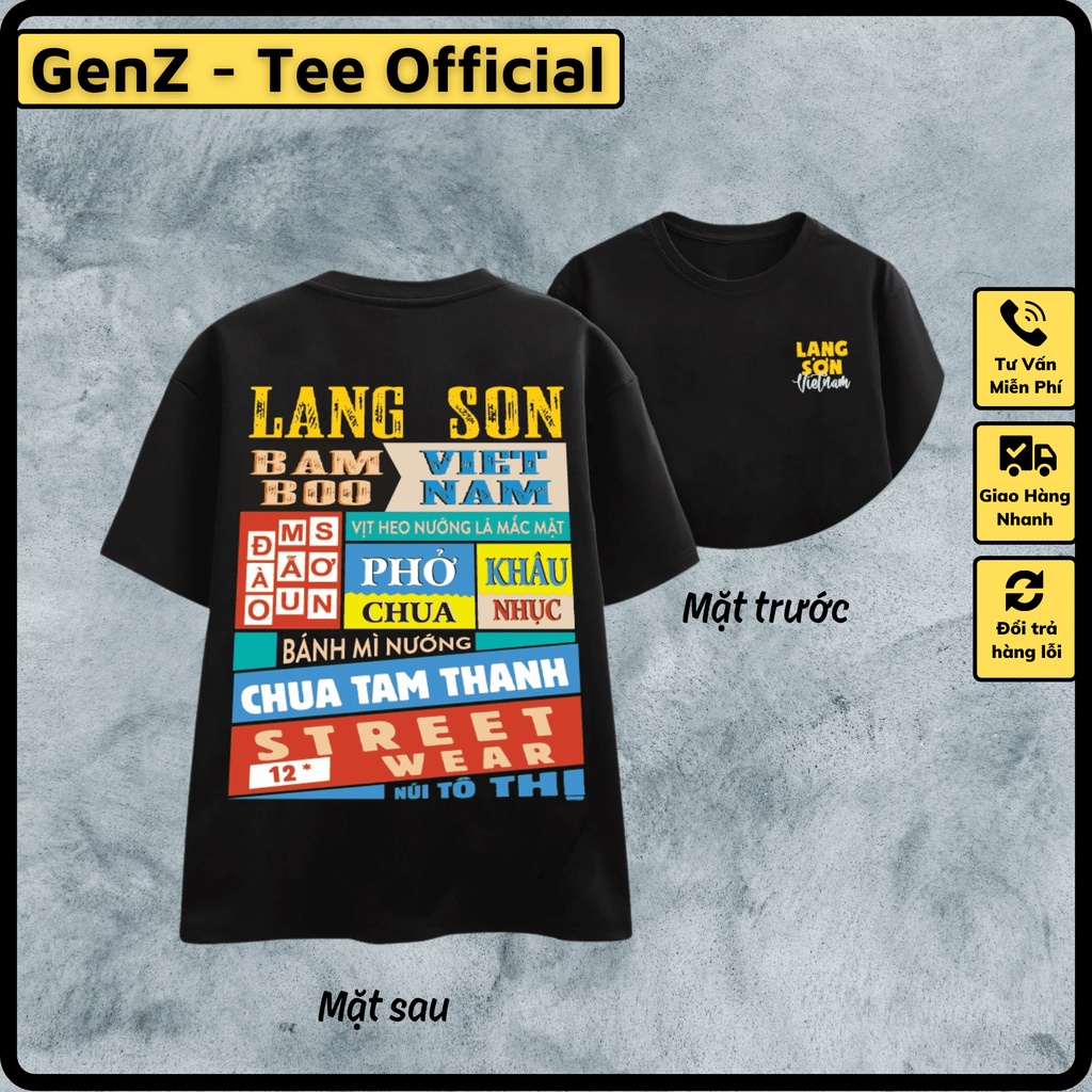 Áo Thun Local Brand Tỉnh Lạng Sơn, Áo 63 Tỉnh Thành Nam Nữ Form Rộng Unisex Genz Cá Tính