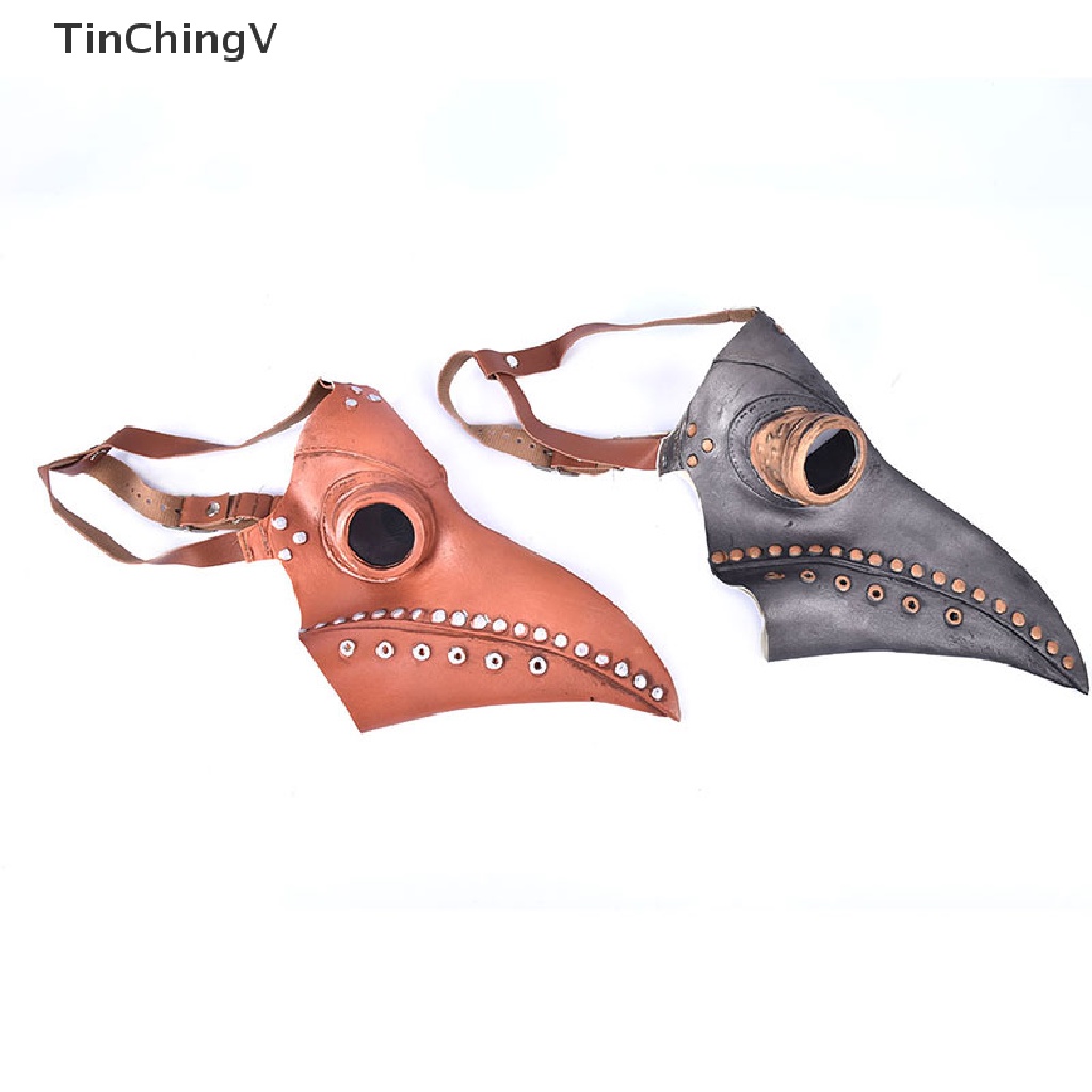 Mặt Nạ Hóa Trang Halloween Bằng Da PU Hình Chim Mũi Dài Phong Cách Steampunk