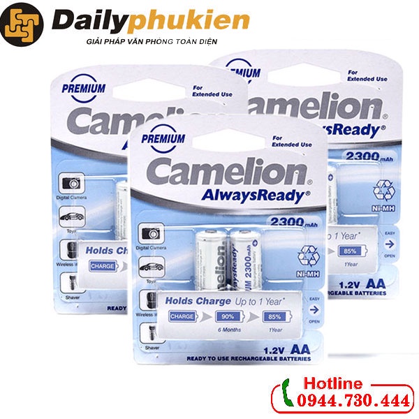 Pin sạc AA Camelion 2300 mAh vỉ 2 viên dailyphukien