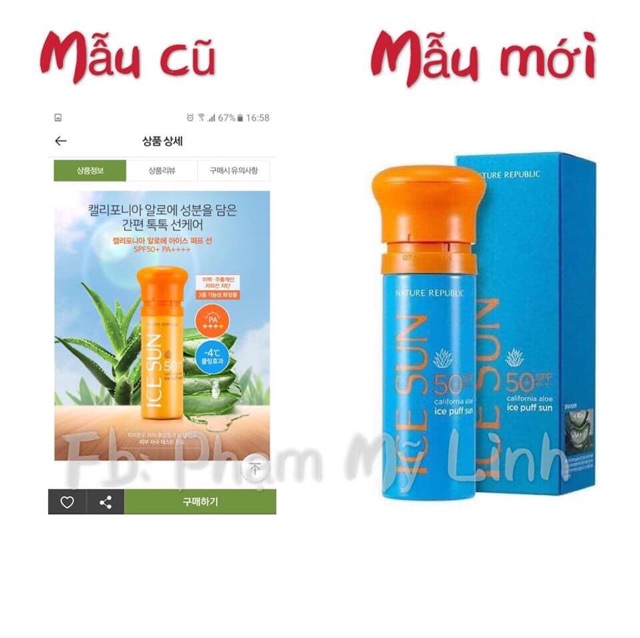 Kem chống nắng Ice Sun Natural Repuplic Hàn quốc mẫu mới 2020