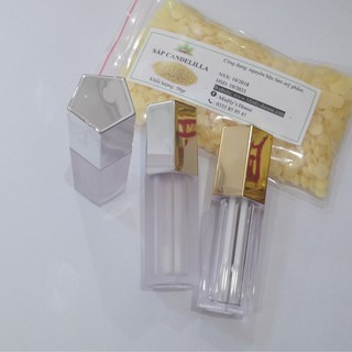 Vỏ son kem ngũ giác nắp vàng, bạc