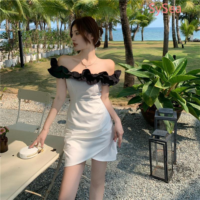 Đầm trễ vai ôm dáng cổ điển phong cách Pháp thời trang mùa hè dành cho nữ
