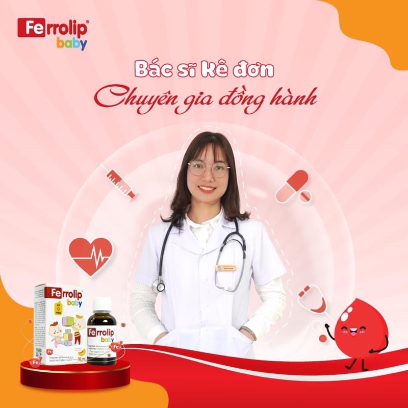 ✔️️️ Sắt Siro Ferrolip Baby Vị Đào Thơm Ngon Cho Bé , bổ sung sắt hữu cơ cho bé