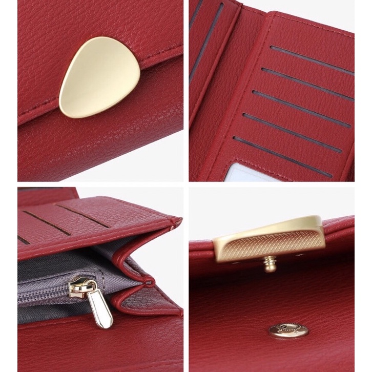 Sale ví nữ dài cao cấp gập khóa bấm đẹp thời trang nhiều ngăn cầm tay ROSE