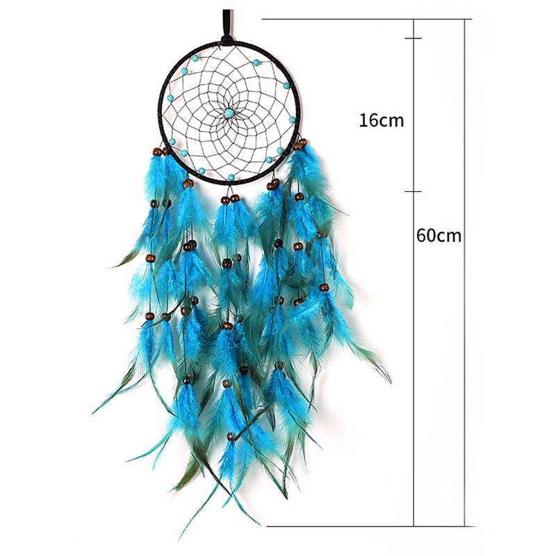 Dreamcatcher Gắn lông Vũ Trang Trí Phòng Ngủ, Phòng Khách Có Đèn Led - Vòng Dreamcatcher