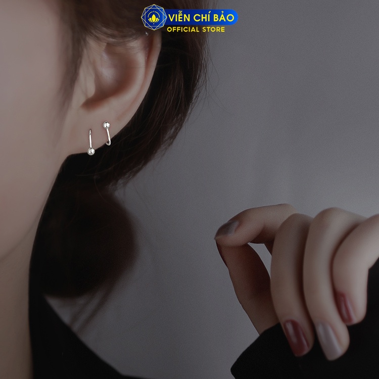 Khuyên tai bạc nữ xoắn cá tính chất liệu bạc 925 thời trang phụ kiện trang sức nữ Viễn Chí Bảo B400331H B400704xH