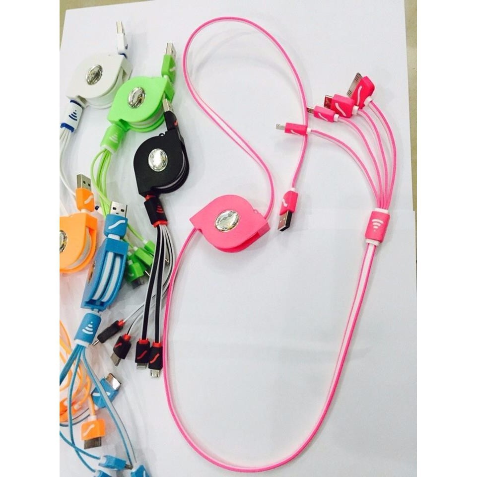 🎁 CÁP SẠC 4 ĐẦU DÂY RÚT TIỆN LỢI
