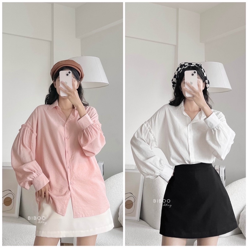 BIBOO - Áo sơmi tay dài viền bèo nhí MINI RUFFLE SHIRT