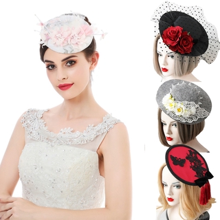 Mũ lưới hoa hồng đính bướm cổ điển cho dạ hội/tiệc hóa trang/tiệc đêm