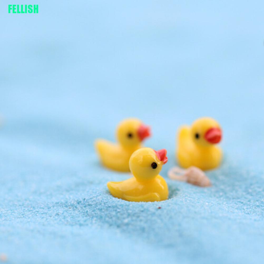 Set 10 Vịt Vàng Mini Bằng Nhựa Dùng Trang Trí Tiểu Cảnh