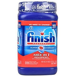 Viên rửa bát cao cấp finish all in 1 max hộp 105 viên